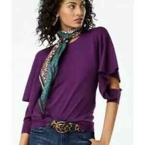 Cabi Women's Peek Pullover Sweater‎ Purple Medium